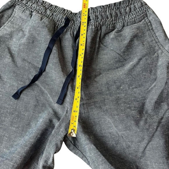 JACHS Girlfriend Cotton Linen Chambray Shorts M Blue Drawstring Pull-On Pockets - Picture 5 of 8